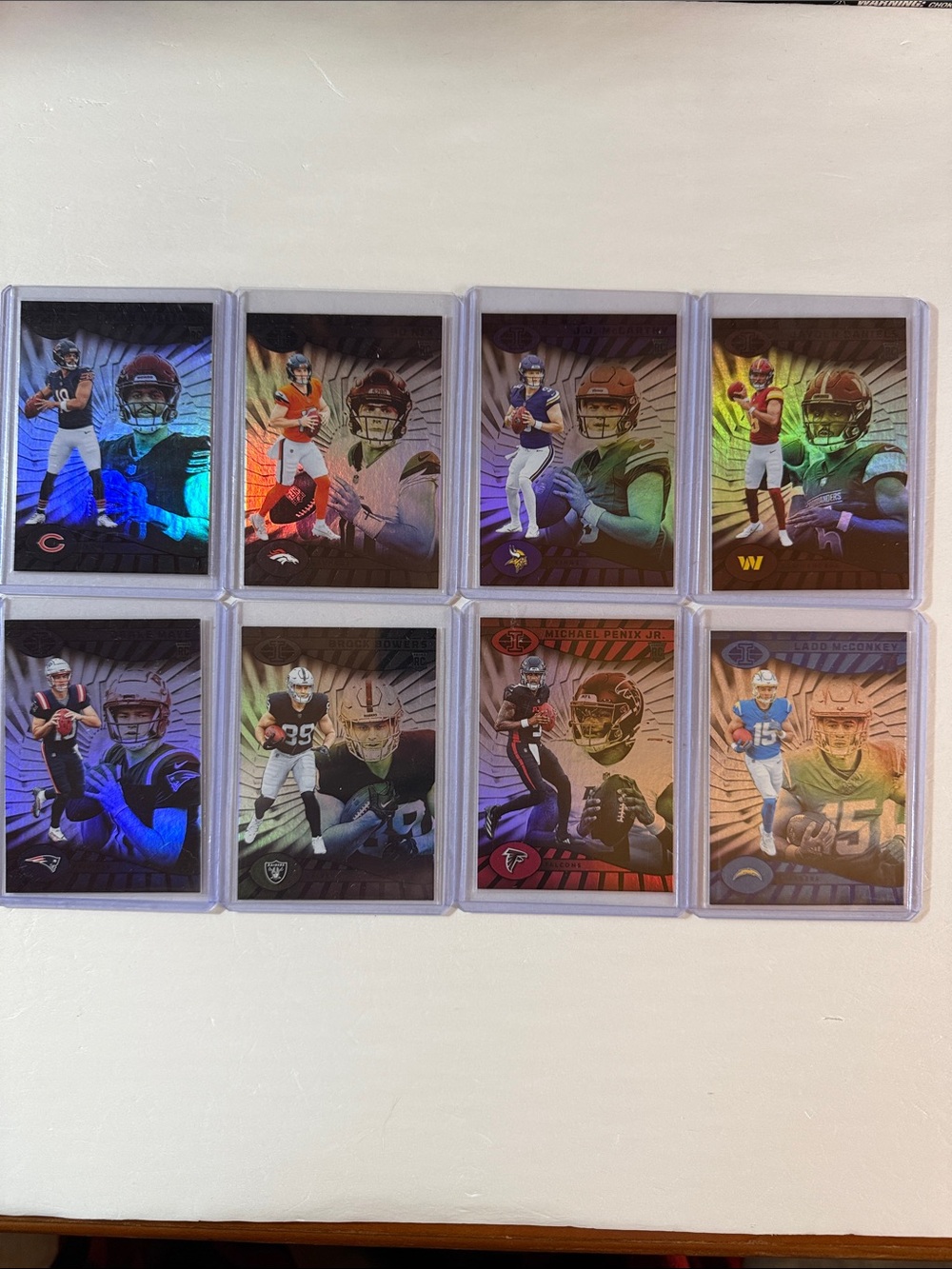 Set of 10 Holographic Football Player Trading Cards - Multicolor rookie cards